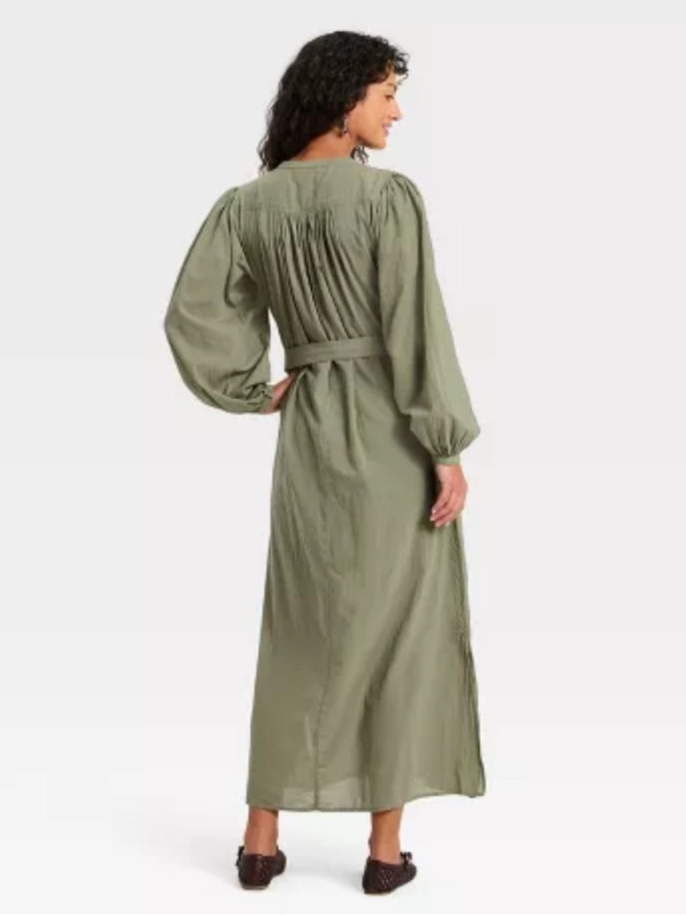 Universal Thread Olive Tie-Waist Maxi Dress - Picture 2 of 2